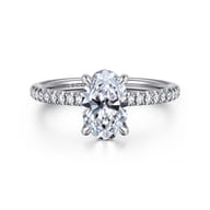 Evelyn - 14K White Gold Oval Diamond Engagement Ring