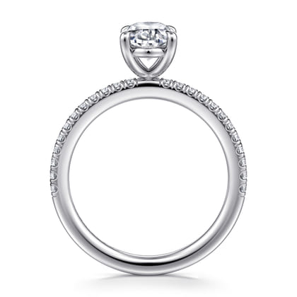 Evelyn - 14K White Gold Oval Diamond Engagement Ring