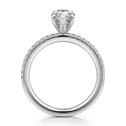 Evelyn - 14K White Gold Pear Shape Diamond Engagement Ring