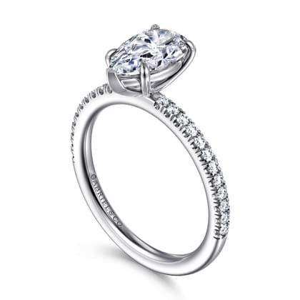 Evelyn - 14K White Gold Pear Shape Diamond Engagement Ring