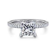 Evelyn - 14K White Gold Princess Cut Diamond Engagement Ring