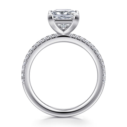 Evelyn - 14K White Gold Princess Cut Diamond Engagement Ring