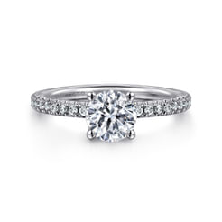 Evelyn - 14K White Gold Round Diamond Engagement Ring