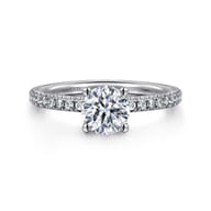 Evelyn - 14K White Gold Round Diamond Engagement Ring