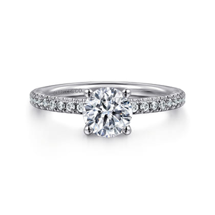 Evelyn - 14K White Gold Round Diamond Engagement Ring