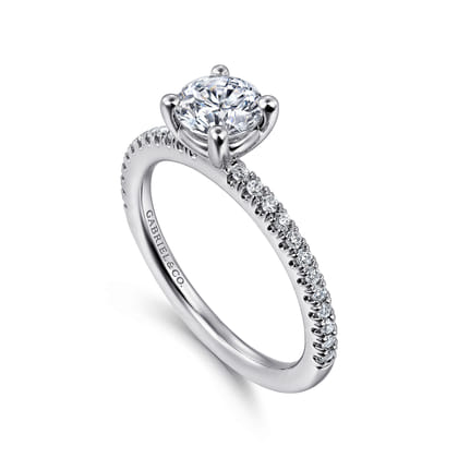 Evelyn - 14K White Gold Round Diamond Engagement Ring