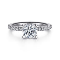 Evelyn - 14K White Gold Round Diamond Engagement Ring