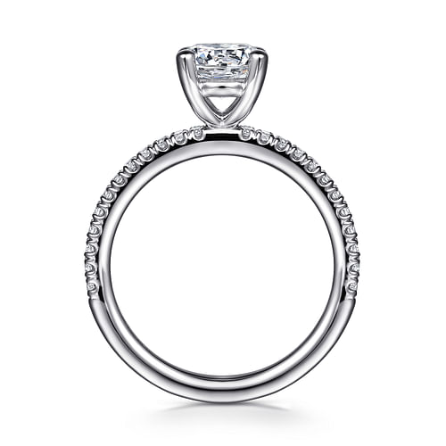 Evelyn - 14K White Gold Round Diamond Engagement Ring - 0.17 ct - Shot 2