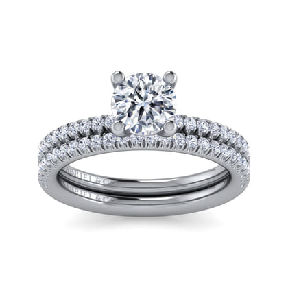 Evelyn - 14K White Gold Round Diamond Engagement Ring