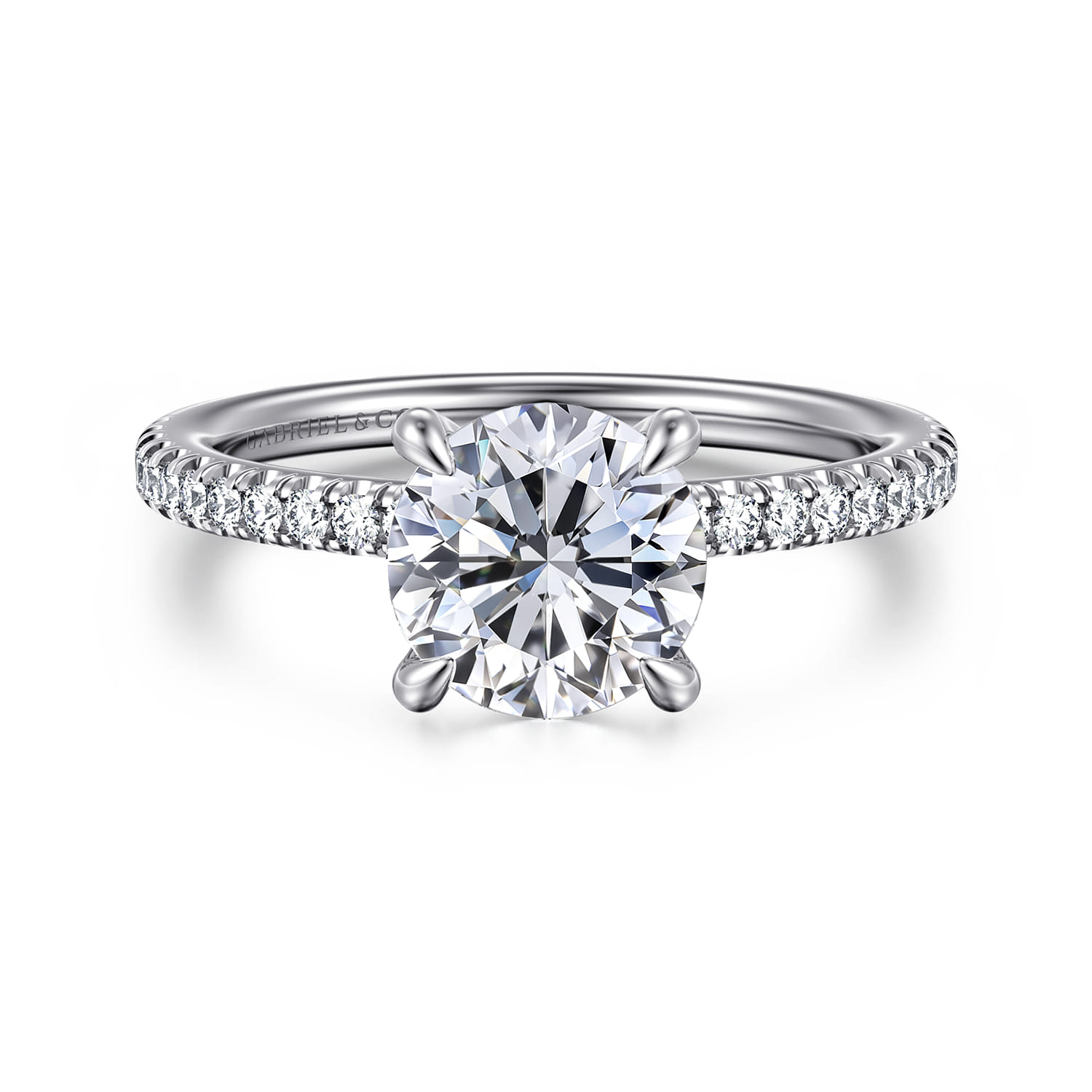 Evelyn - 14K White Gold Round Diamond Engagement Ring