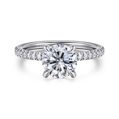 Evelyn - 14K White Gold Round Diamond Engagement Ring