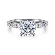 Evelyn - 14K White Gold Round Diamond Engagement Ring