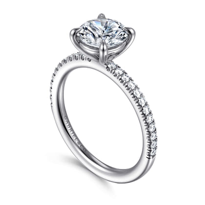 Evelyn - 14K White Gold Round Diamond Engagement Ring