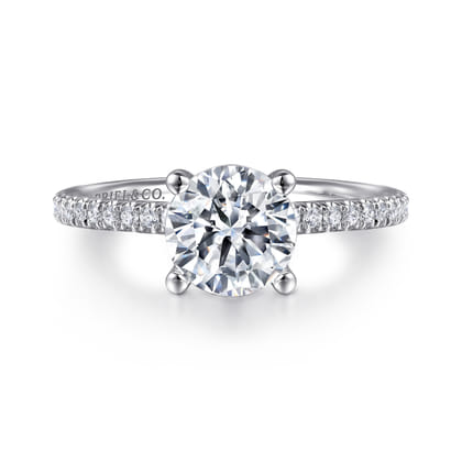 Evelyn - 14K White Gold Round Diamond Engagement Ring