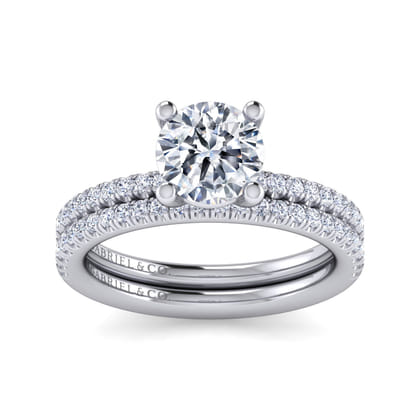 Evelyn - 14K White Gold Round Diamond Engagement Ring