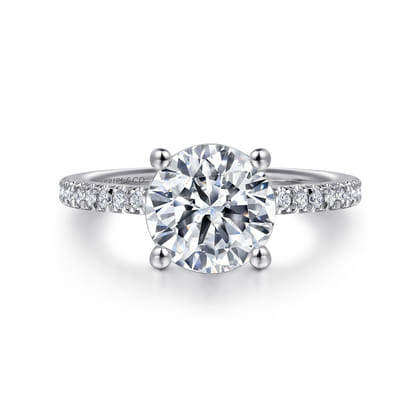 Evelyn - 14K White Gold Round Diamond Engagement Ring
