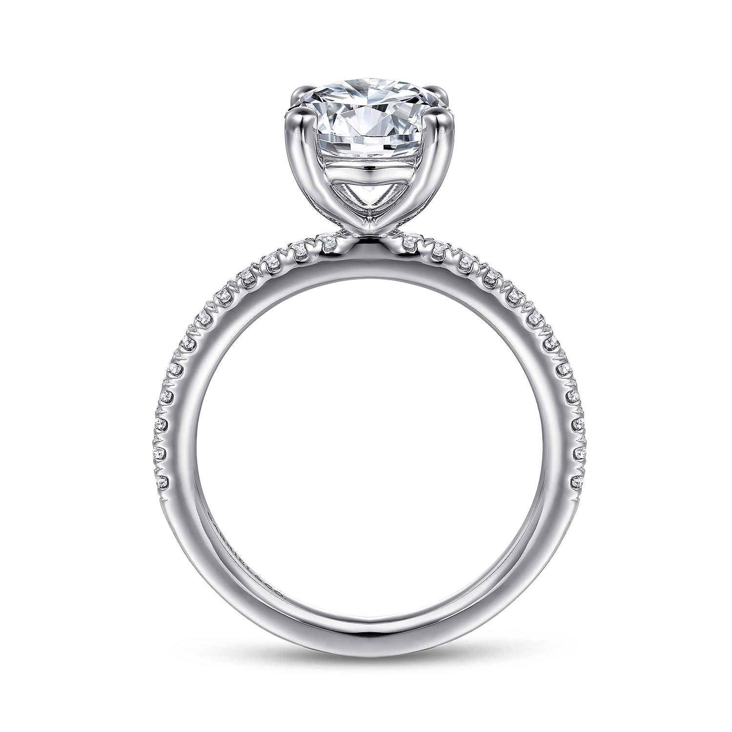 Evelyn - 14K White Gold Round Diamond Engagement Ring