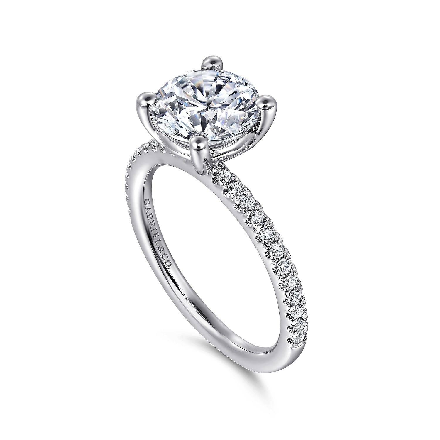 Evelyn - 14K White Gold Round Diamond Engagement Ring