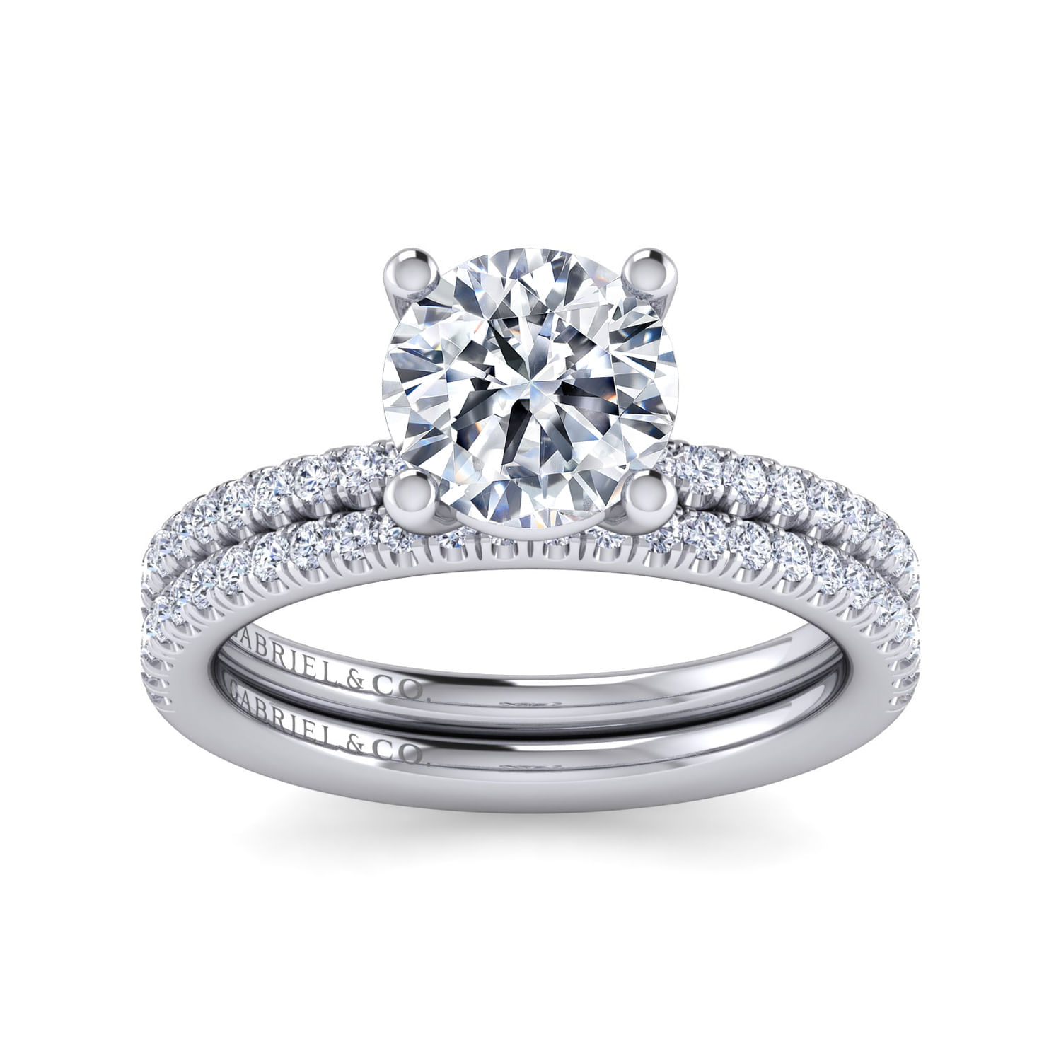 Evelyn - 14K White Gold Round Diamond Engagement Ring