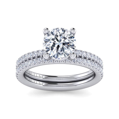 Evelyn - 14K White Gold Round Diamond Engagement Ring