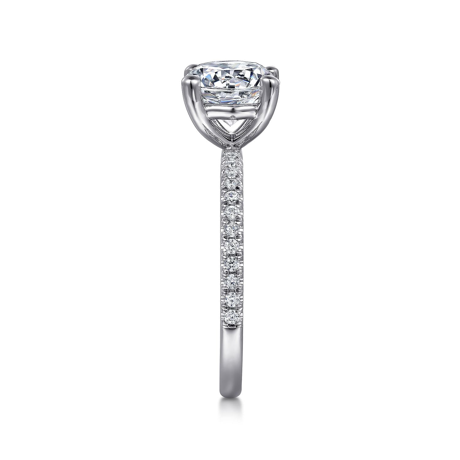 Evelyn - 14K White Gold Round Diamond Engagement Ring