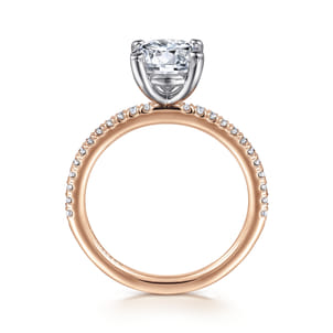 Evelyn - 14K White-Rose Gold Round Diamond Engagement Ring