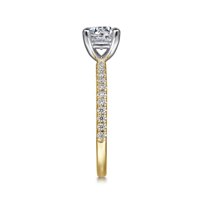Evelyn - 14K White-Yellow Gold Round Diamond Engagement Ring