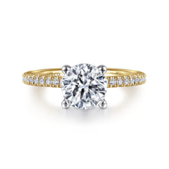 Evelyn - 14K White-Yellow Gold Round Diamond Engagement Ring