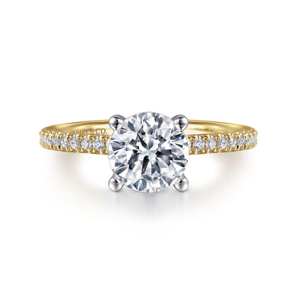 Evelyn - 14K White-Yellow Gold Round Diamond Engagement Ring