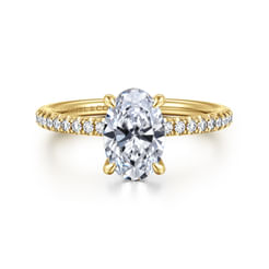 14K Yellow Gold Oval Diamond Engagement Ring