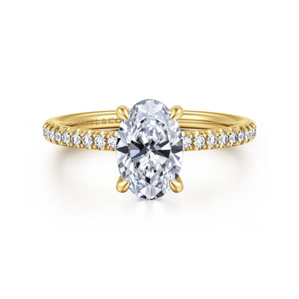 Evelyn - 14K Yellow Gold Oval Diamond Engagement Ring