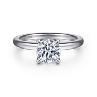 Evelynn - 14K White Gold Round Solitaire Diamond Engagement Ring