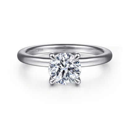 Evelynn - 14K White Gold Round Solitaire Diamond Engagement Ring