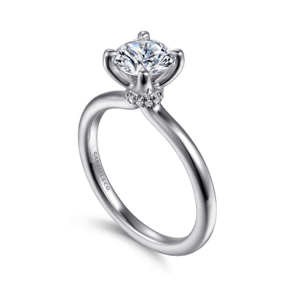 Evelynn - 14K White Gold Round Solitaire Diamond Engagement Ring