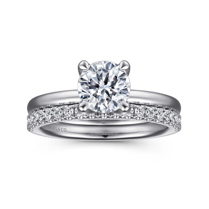 Evelynn - 14K White Gold Round Solitaire Diamond Engagement Ring