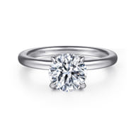 Evelynn - 14K White Gold Round Solitaire Diamond Engagement Ring