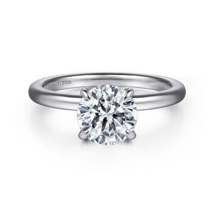 Evelynn - 14K White Gold Round Solitaire Diamond Engagement Ring