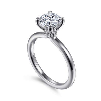 Evelynn - 14K White Gold Round Solitaire Diamond Engagement Ring