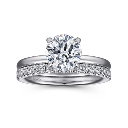 Evelynn - 14K White Gold Round Solitaire Diamond Engagement Ring