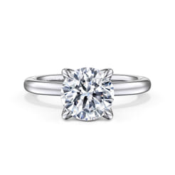 Evelynn - 14K White Gold Round Solitaire Diamond Engagement Ring