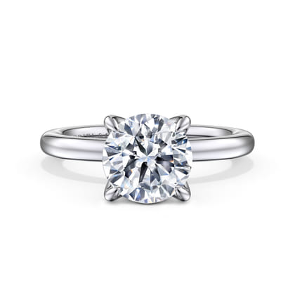 Evelynn - 14K White Gold Round Solitaire Diamond Engagement Ring