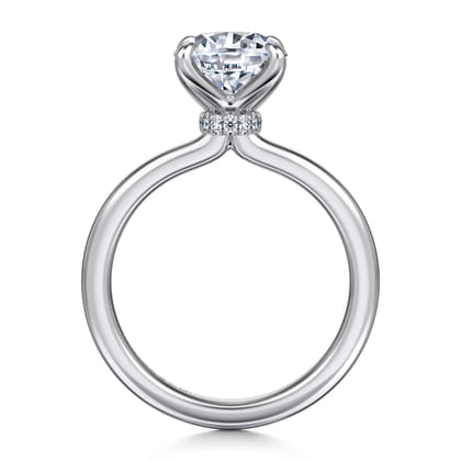 Evelynn - 14K White Gold Round Solitaire Diamond Engagement Ring