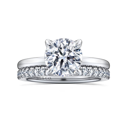 Evelynn - 14K White Gold Round Solitaire Diamond Engagement Ring