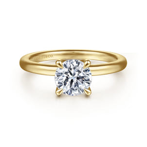 Evelynn - 14K Yellow Gold Round Solitaire Diamond Engagement Ring