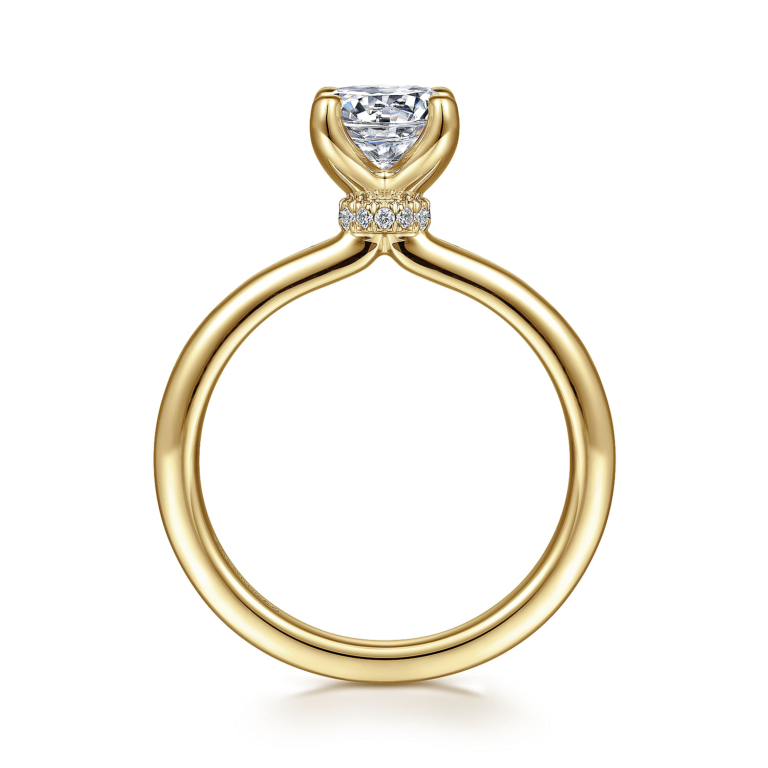 Evelynn - 14K Yellow Gold Round Solitaire Diamond Engagement Ring