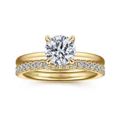 Evelynn - 14K Yellow Gold Round Solitaire Diamond Engagement Ring