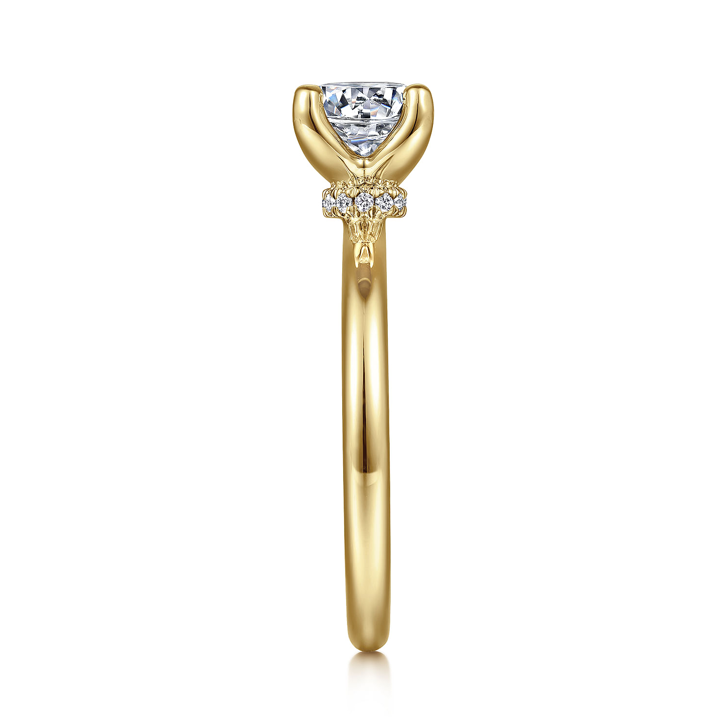 Evelynn - 14K Yellow Gold Round Solitaire Diamond Engagement Ring