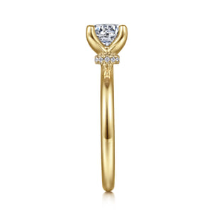 Evelynn - 14K Yellow Gold Round Solitaire Diamond Engagement Ring