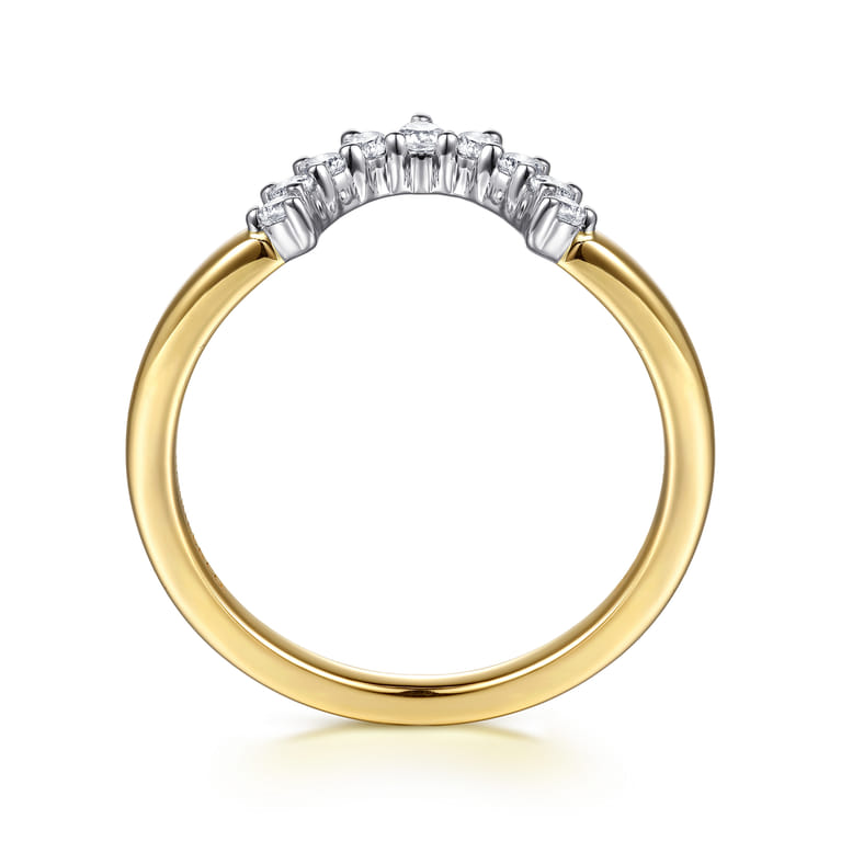 Straight Wedding Ring in 14k Yellow/white Gold with Round Natural Diamond at Gabriel & Co. - Shot 2