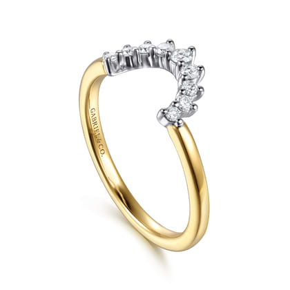 Everelle - 14K White-Yellow Gold Prong Setting Diamond Anniversary Band